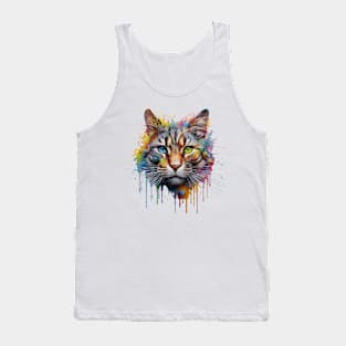 Cat Splash Art: Playful Fantasy Portrait #1 Tank Top